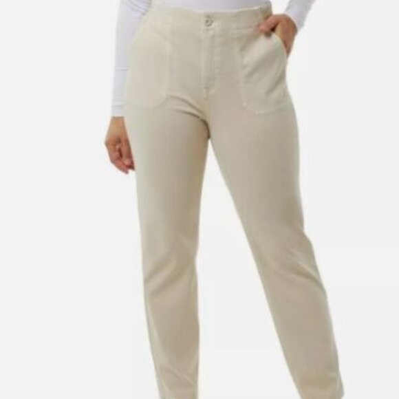32 Degrees X-Large Women's Knit Stretch Elastic Waist Twill Pants, Tan - Picture 1 of 9